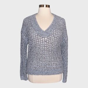 White House Black Market V Neck Sequin‎ Knit Sweater
